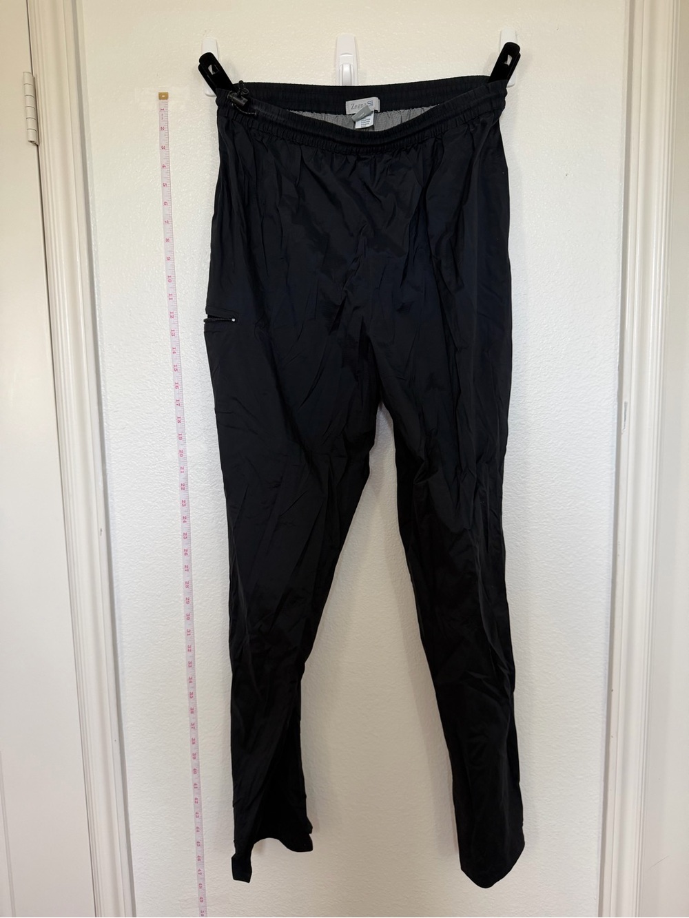 Zegna Sport Men's Black Athletic Jogger Pants with Zip Pocket
